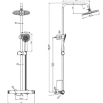 thermostatic-shower-mixer-set-size-drawing