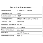 Robinet-distributeur-de-savon-automatique-paramètres-techniques