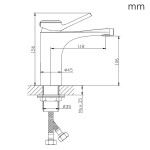 dessin-taille-du-robinet-à-vasque-unique